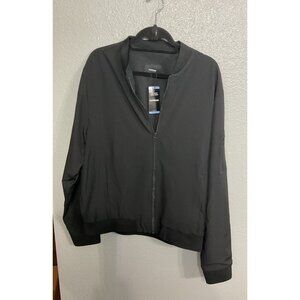 Express Men’s Lightweight Bomber Jacket Black Full Zip Size L - Large - NWT